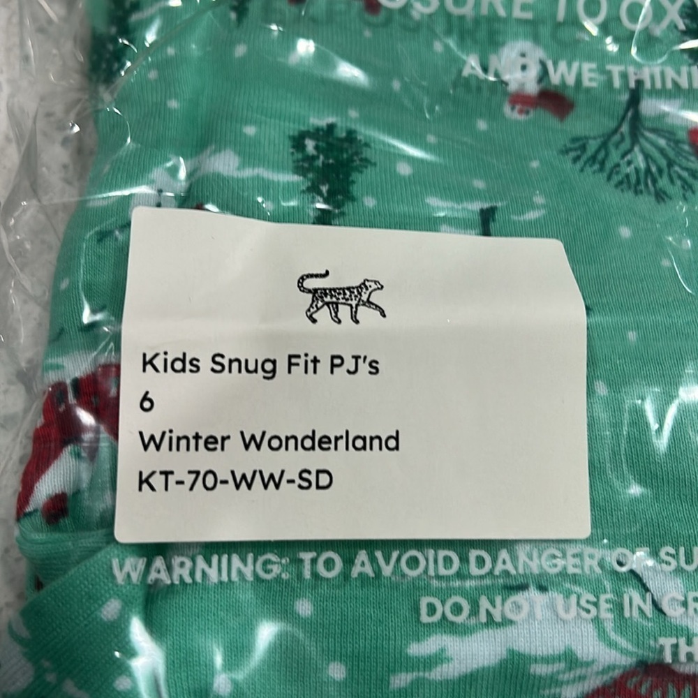 NWT PrintFresh Kids Winter Wonderland Christmas Holiday Cotton Pajama Set - 6 - Picture 2 of 5